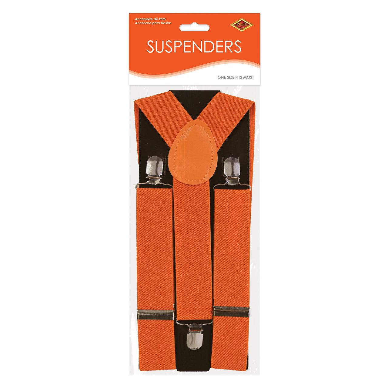 Adjustable Orange Suspenders - One Size Fits Most