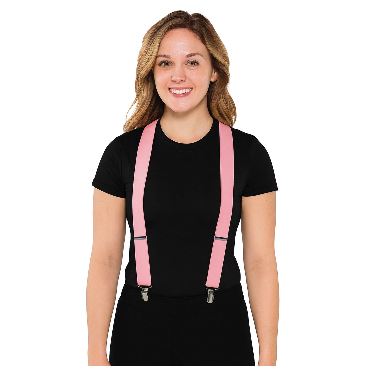 Adjustable Pink Suspenders - One Size Fits Most