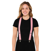 Adjustable Pink Suspenders - One Size Fits Most