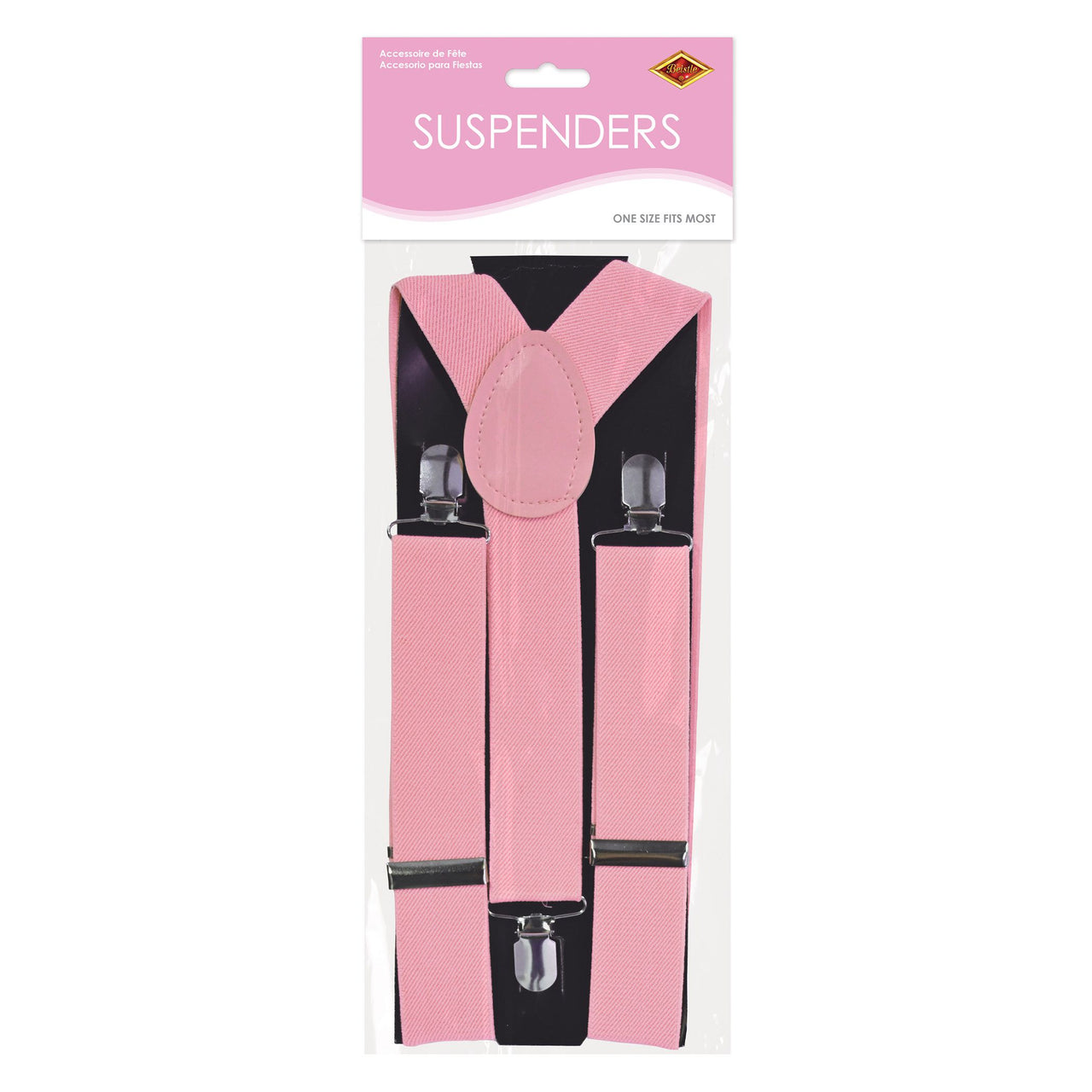 Adjustable Pink Suspenders - One Size Fits Most