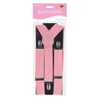 Adjustable Pink Suspenders - One Size Fits Most