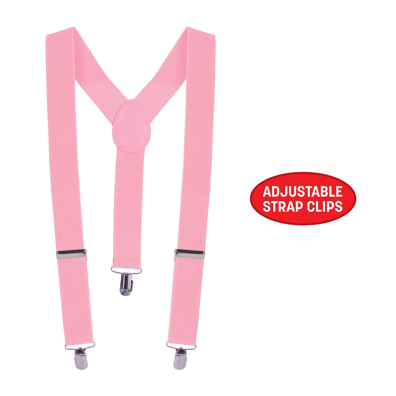 Adjustable Pink Suspenders - One Size Fits Most