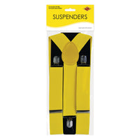 Adjustable Yellow Suspenders - One Size Fits Most