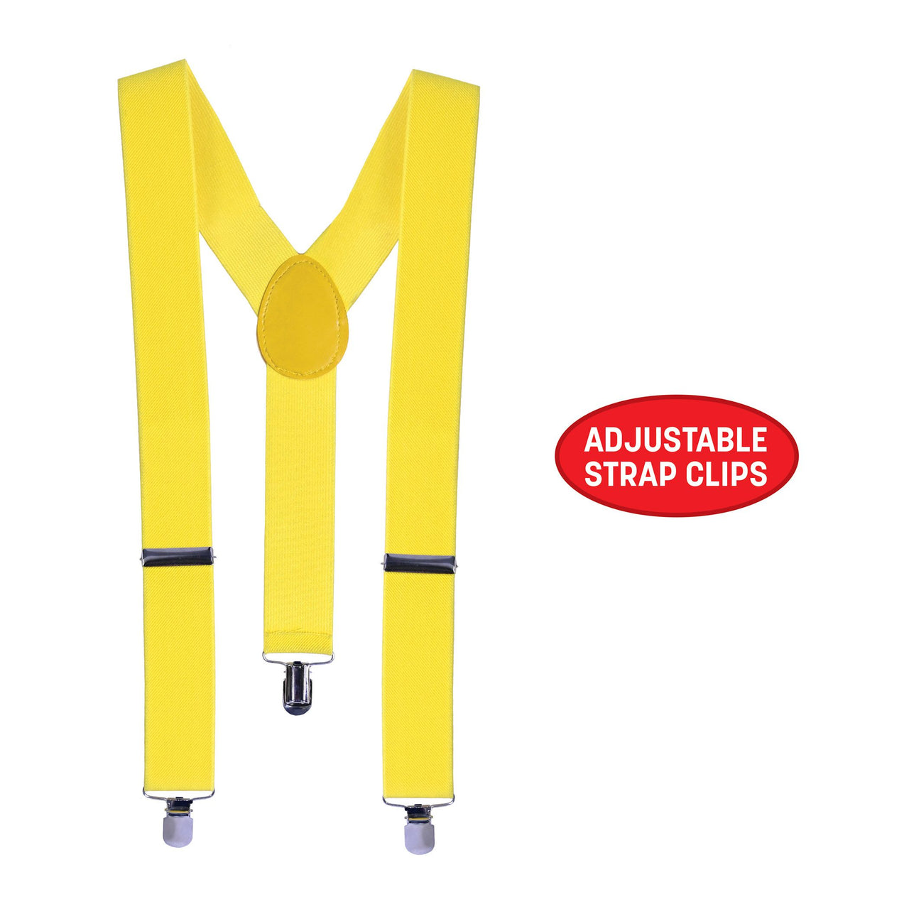 Adjustable Yellow Suspenders - One Size Fits Most