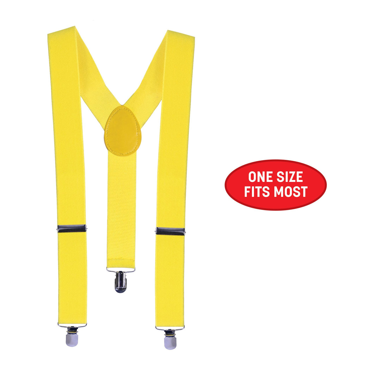 Adjustable Yellow Suspenders - One Size Fits Most