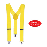 Adjustable Yellow Suspenders - One Size Fits Most