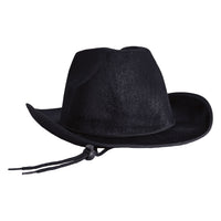 Black Velour Cowboy Hat - One Size Fits Most