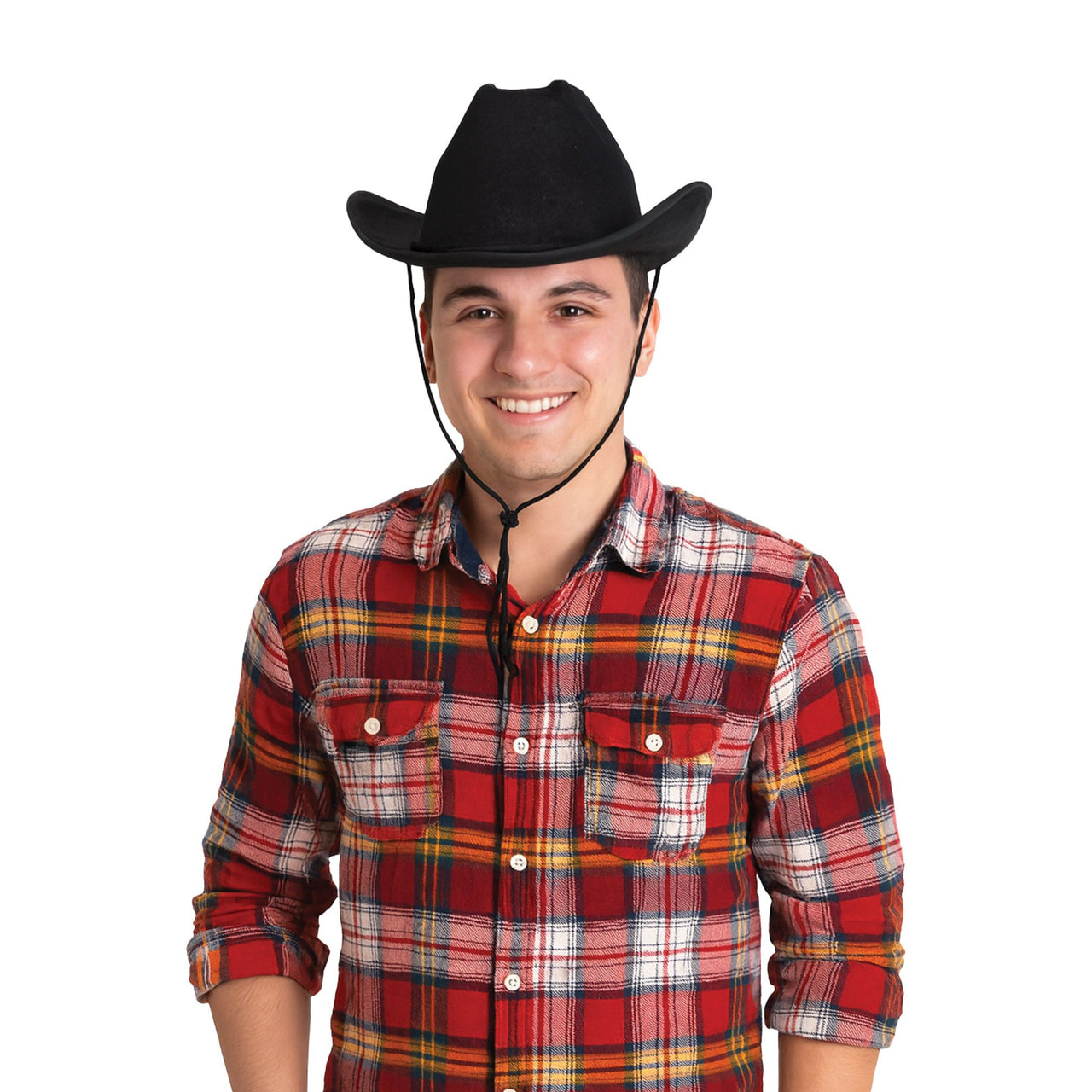 Black Velour Cowboy Hat - One Size Fits Most