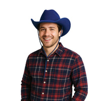 Blue Velour Cowboy Hat - One Size Fits Most