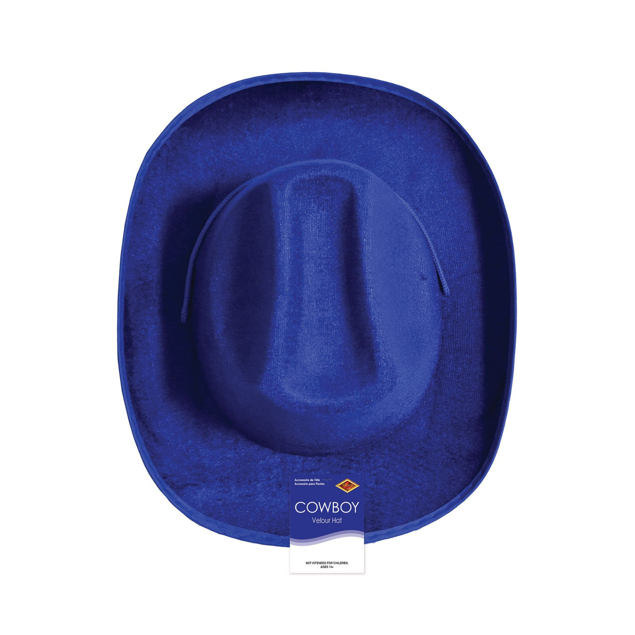 Blue Velour Cowboy Hat - One Size Fits Most