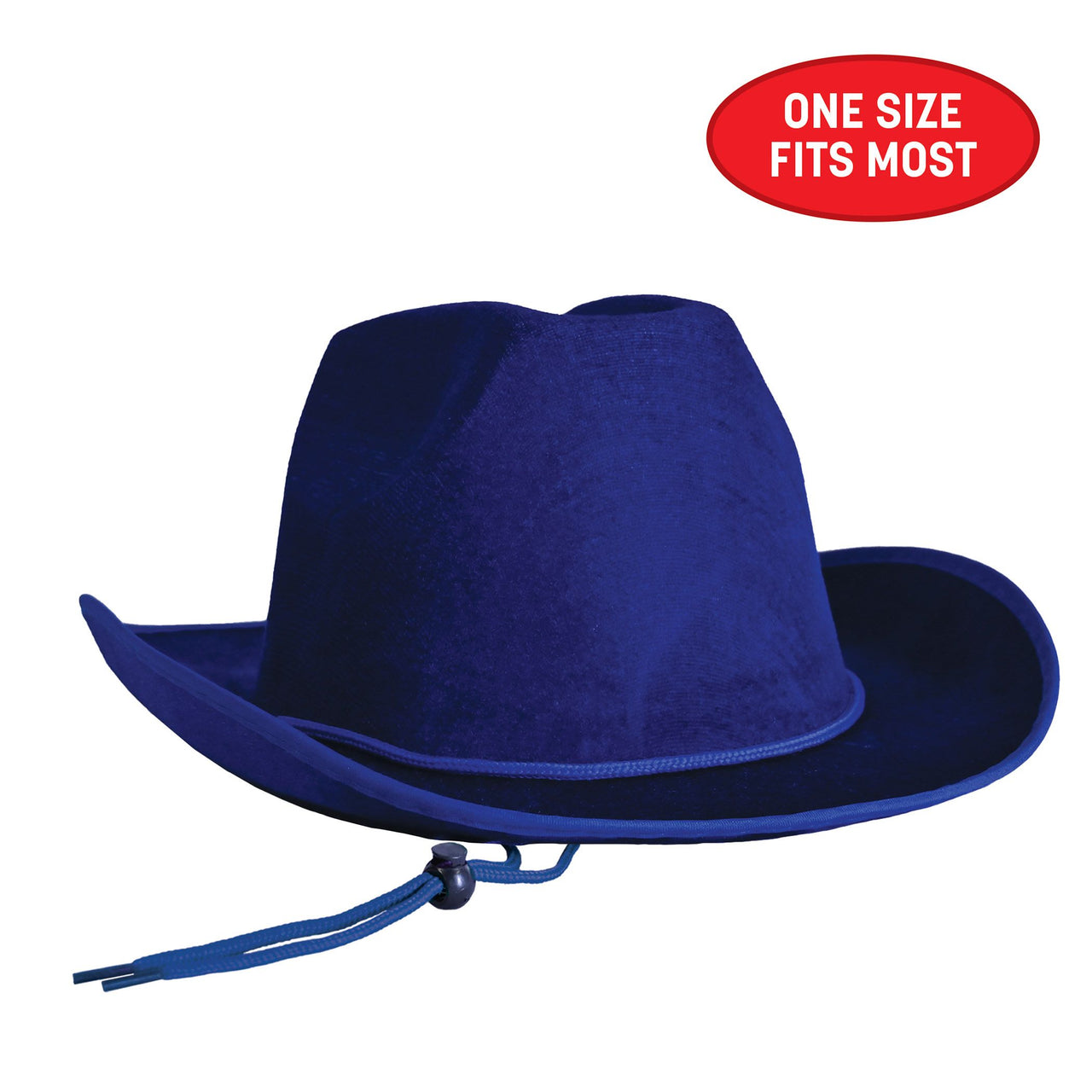 Blue Velour Cowboy Hat - One Size Fits Most