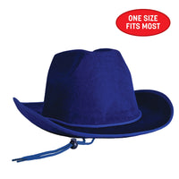 Blue Velour Cowboy Hat - One Size Fits Most