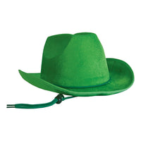 Green Velour Cowboy Hat - One Size Fits Most