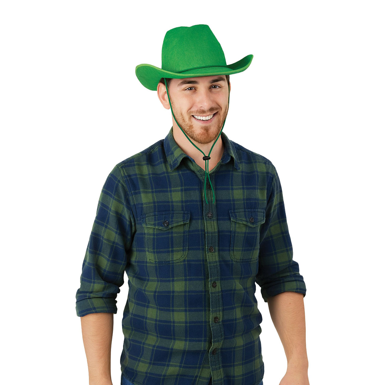 Green Velour Cowboy Hat - One Size Fits Most