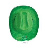 Green Velour Cowboy Hat - One Size Fits Most