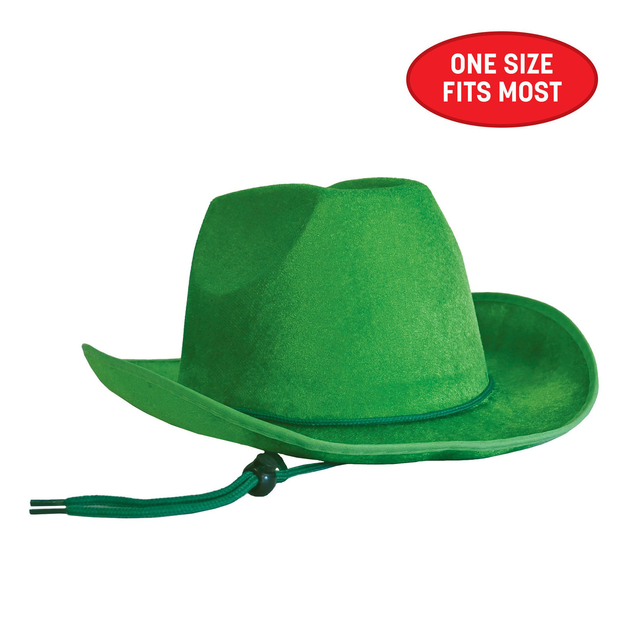Green Velour Cowboy Hat - One Size Fits Most