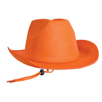 Orange Velour Cowboy Hat - One Size Fits Most