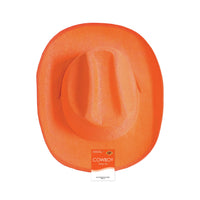 Orange Velour Cowboy Hat - One Size Fits Most