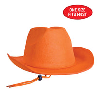 Orange Velour Cowboy Hat - One Size Fits Most