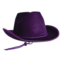 Purple Velour Cowboy Hat - One Size Fits Most