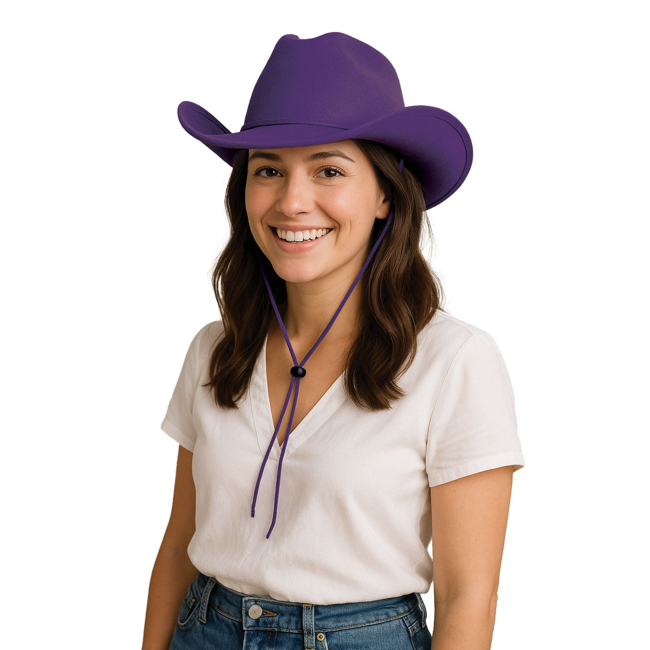 Purple Velour Cowboy Hat - One Size Fits Most
