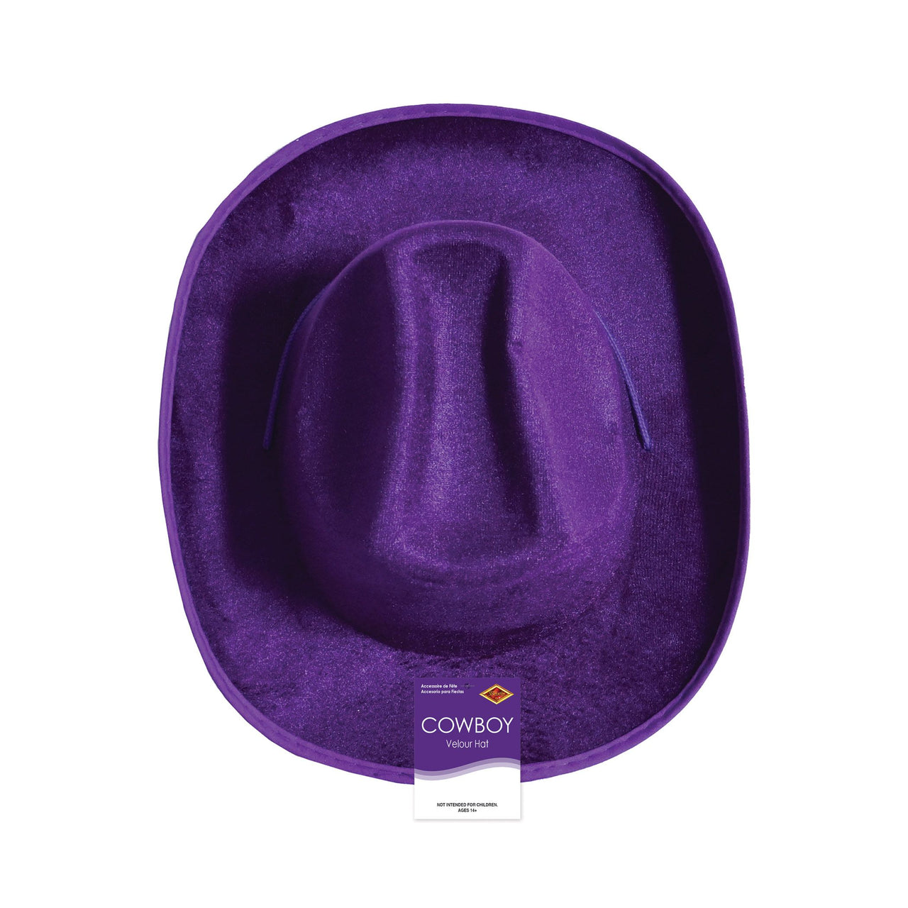 Purple Velour Cowboy Hat - One Size Fits Most