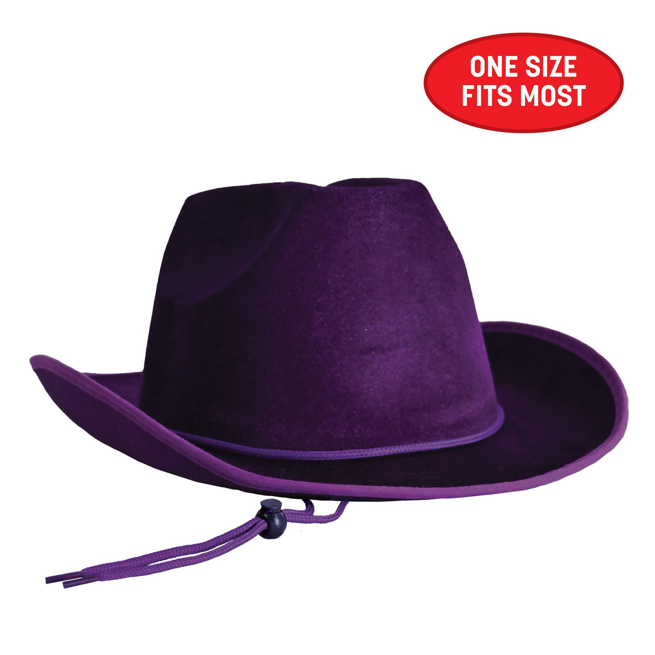 Purple Velour Cowboy Hat - One Size Fits Most