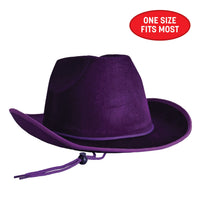 Purple Velour Cowboy Hat - One Size Fits Most
