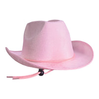 Pink Velour Cowboy Hat - One Size Fits Most