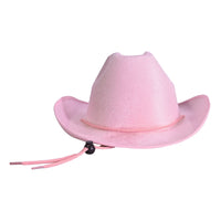 Pink Velour Cowboy Hat - One Size Fits Most
