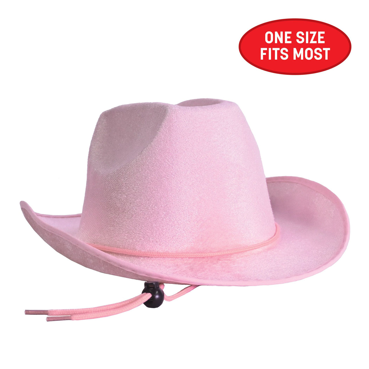 Pink Velour Cowboy Hat - One Size Fits Most