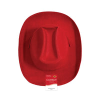 Red Velour Cowboy Hat - One Size Fits Most