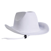 White Velour Cowboy Hat - One Size Fits Most