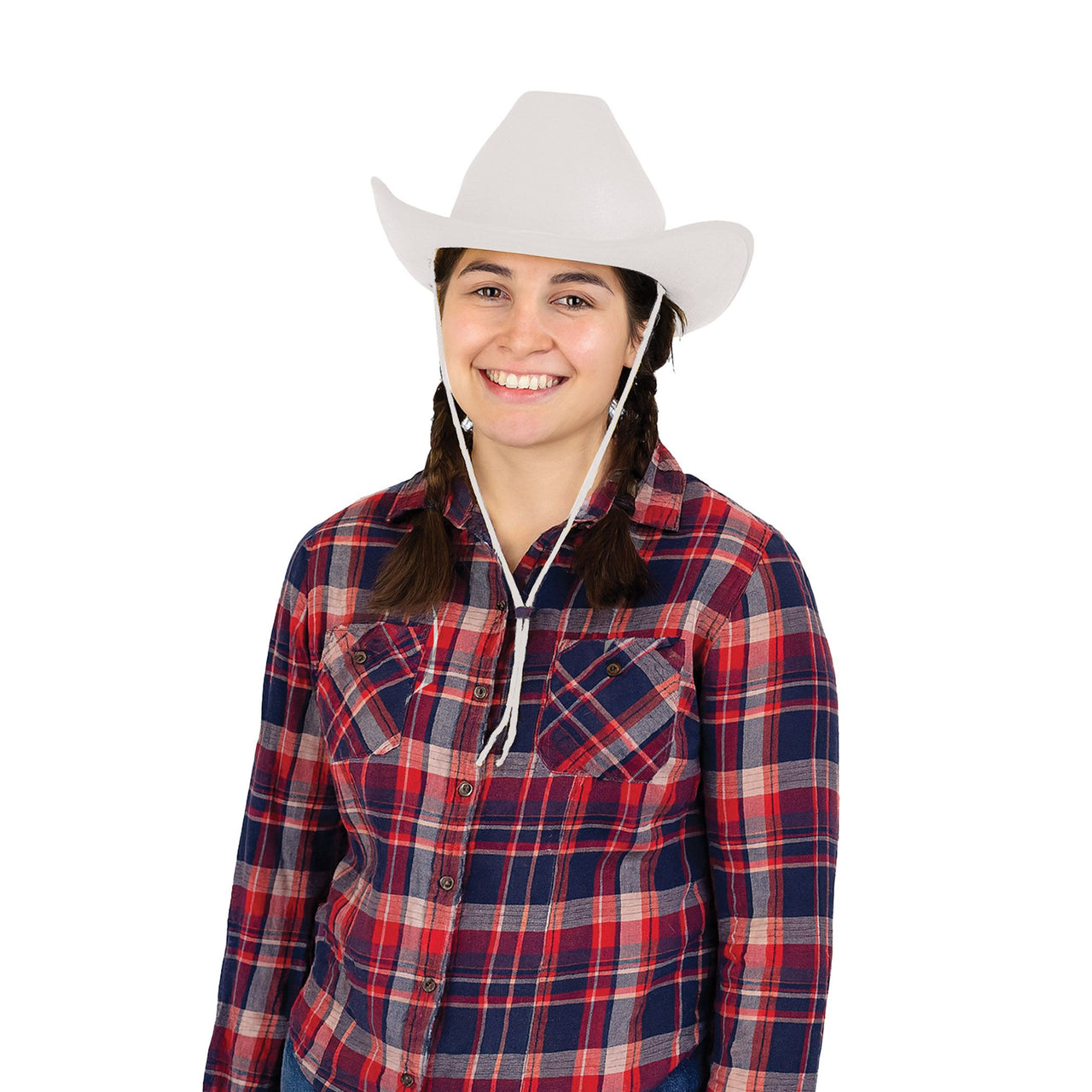 White Velour Cowboy Hat - One Size Fits Most