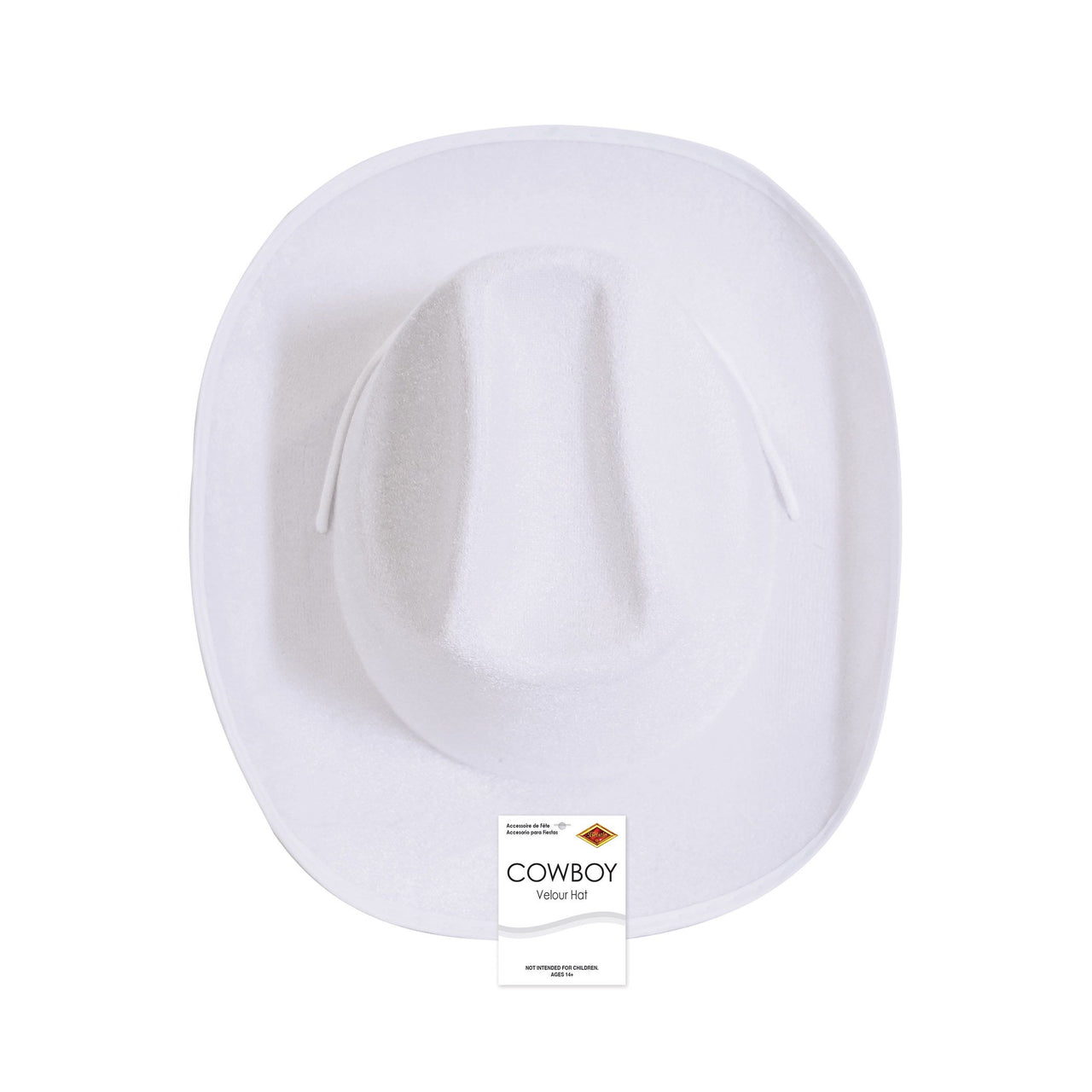 White Velour Cowboy Hat - One Size Fits Most