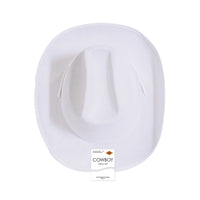 White Velour Cowboy Hat - One Size Fits Most
