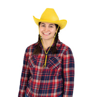 Yellow Velour Cowboy Hat - One Size Fits Most