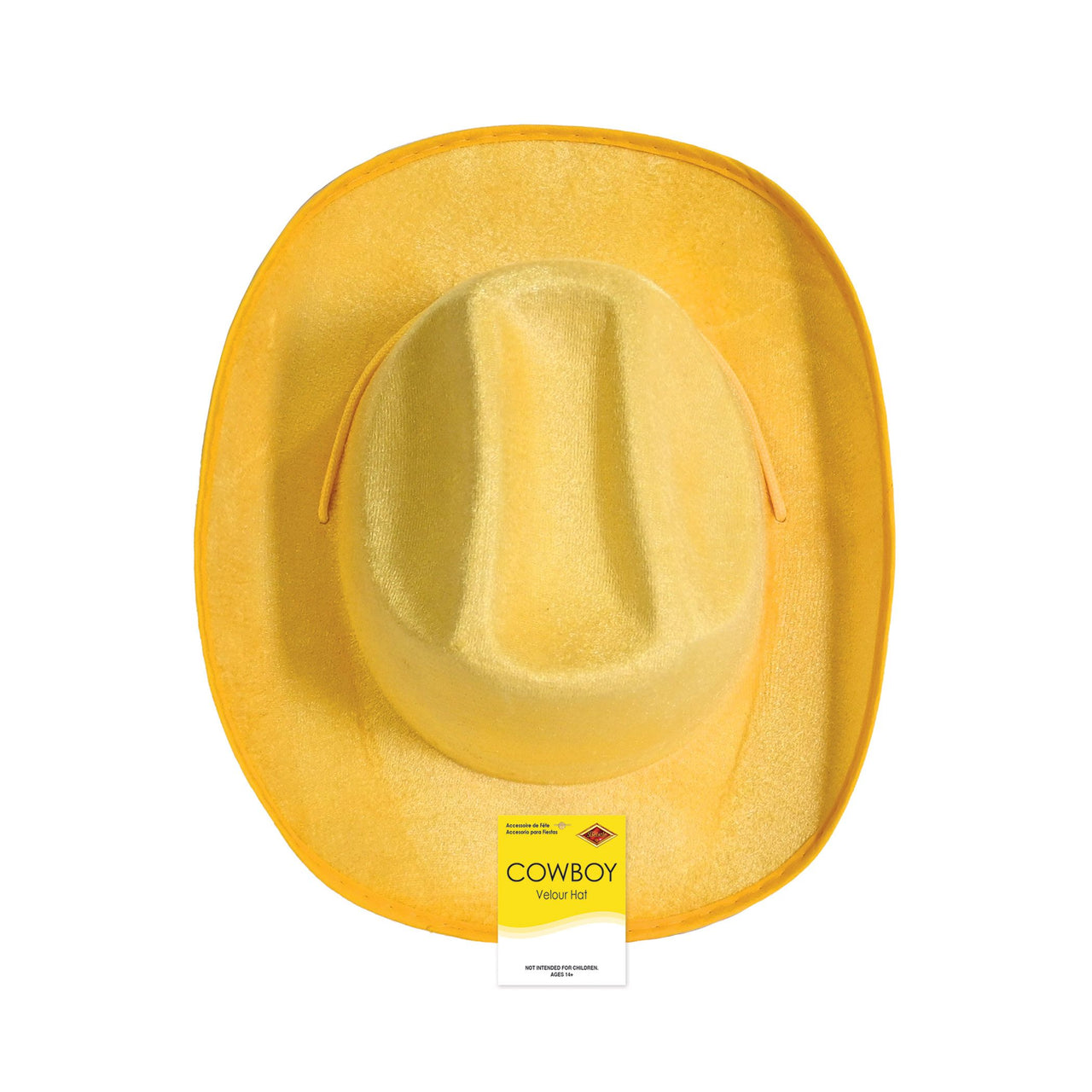 Yellow Velour Cowboy Hat - One Size Fits Most