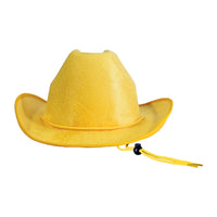 Yellow Velour Cowboy Hat - One Size Fits Most