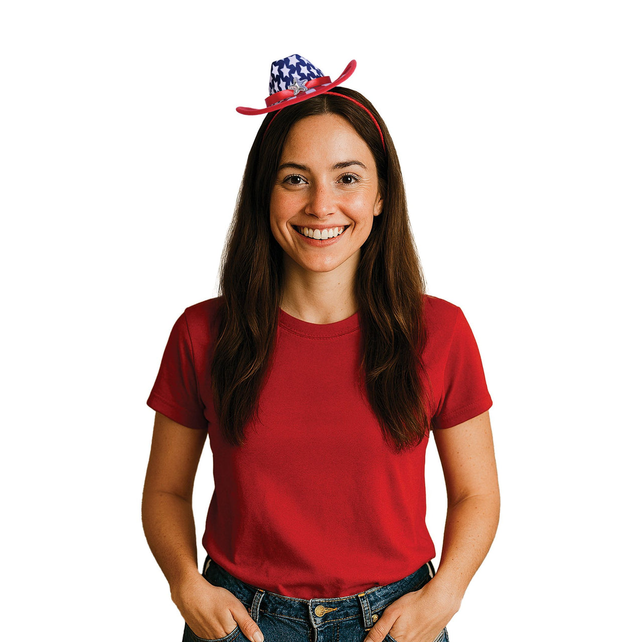 Patriotic Cowboy Hat Headband - Western Fun!