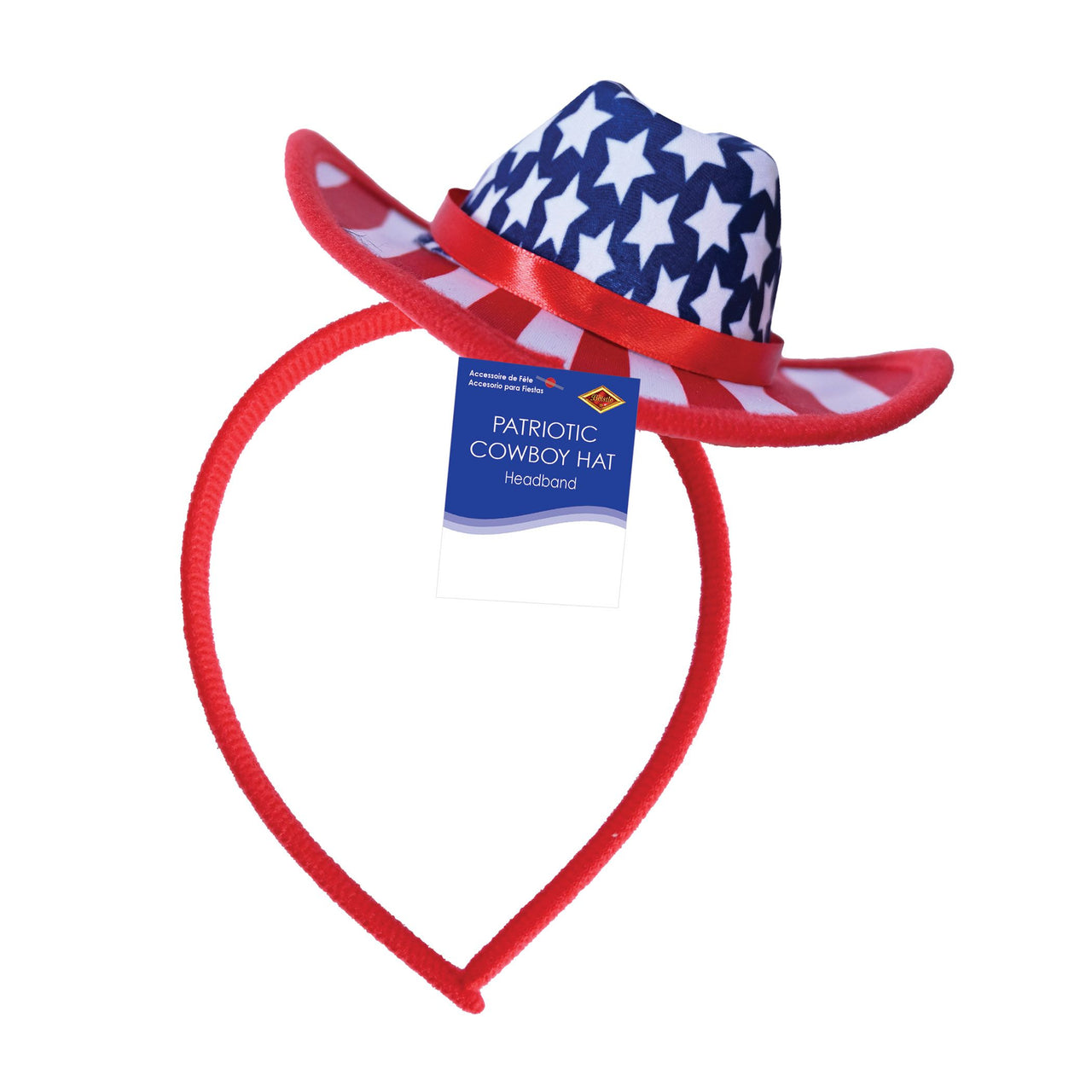 Patriotic Cowboy Hat Headband - Western Fun!