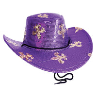Sparkling Mardi Gras Sequin Cowboy Hat - One Size Fits Most