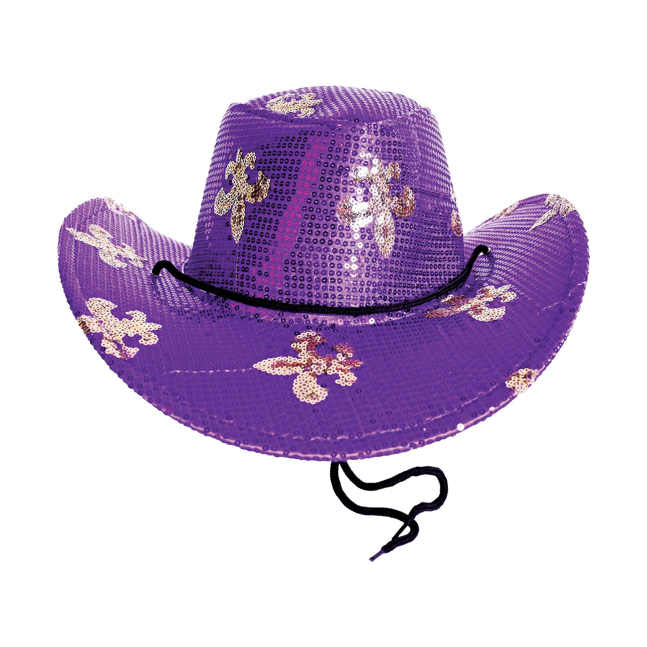 Sparkling Mardi Gras Sequin Cowboy Hat - One Size Fits Most
