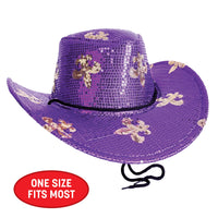 Sparkling Mardi Gras Sequin Cowboy Hat - One Size Fits Most