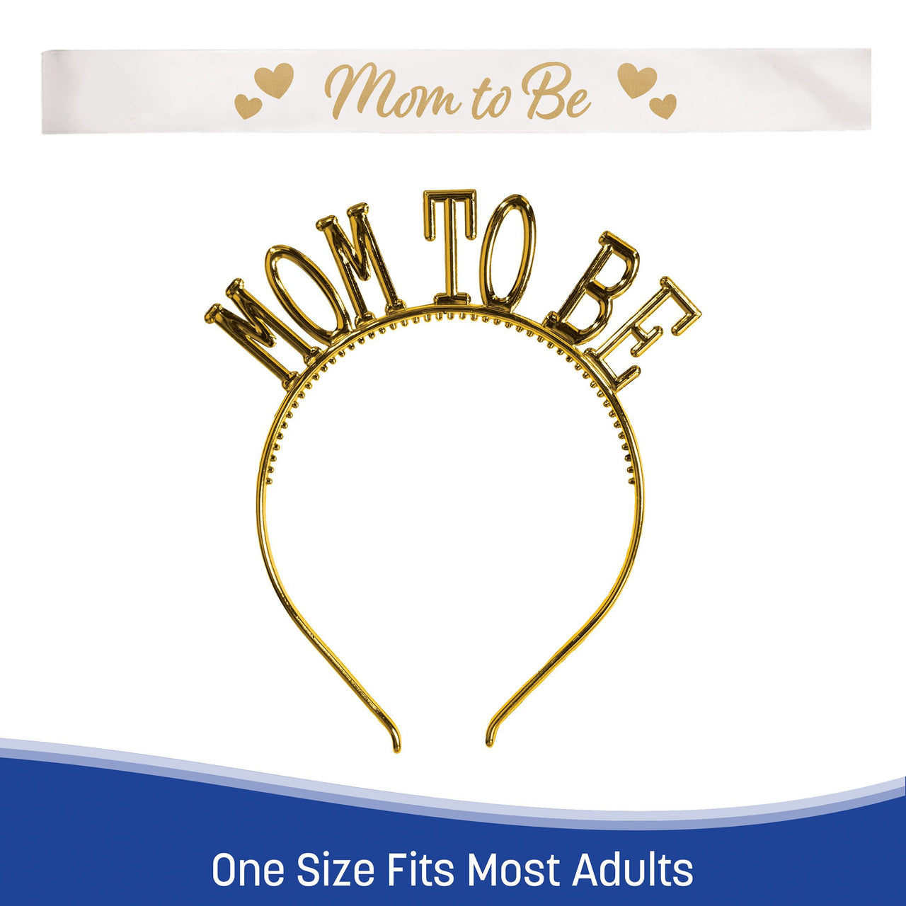 Mom-to-Be Headband & Satin Sash Set - Baby Shower Essentials - view 4