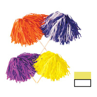 White & Yellow Tissue Pom Pom - 320 Strand for Sports & School