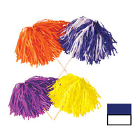 Blue & White Football Tissue Pom Pom - 480 Strand