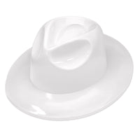 White Plastic Fedora Hat - Spirit & School Event Ready