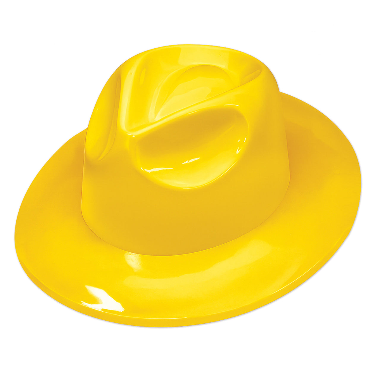Yellow Plastic Fedora Hat - Spirit & School Event Accessory