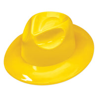 Yellow Plastic Fedora Hat - Spirit & School Event Accessory